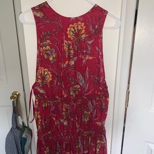 Free People Red floral flowy tank top
